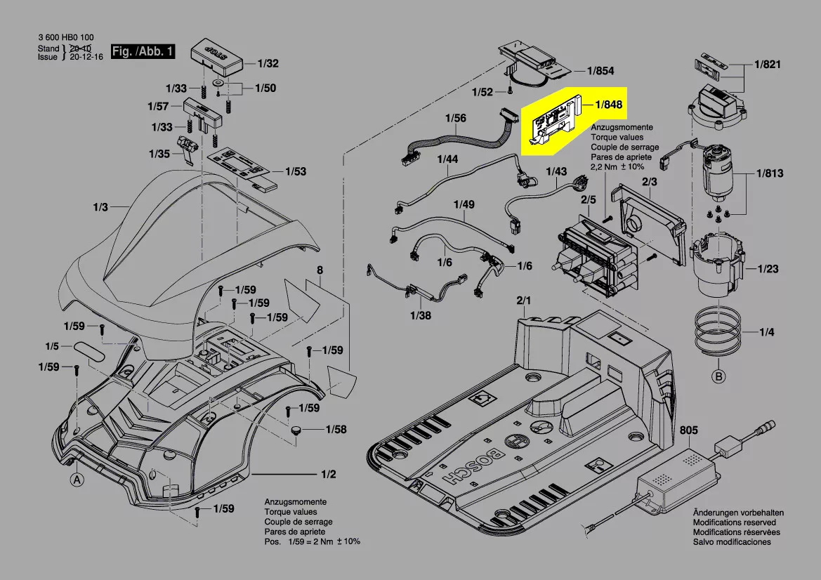 Platine électronique réf. F 016 104 900 Bosch